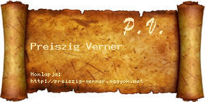 Preiszig Verner névjegykártya